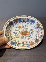 An oval Chinese famille rose 'Madame de Pompadour' dish, Qianlong, ca. 1745
