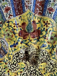 A Chinese Canton enamel helm-shaped ewer with shell-shaped basin, Yongzheng/Qianlong