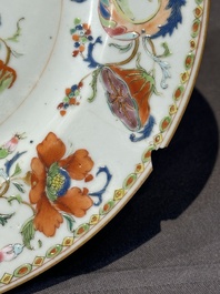 Seven Chinese famille rose 'Madame de Pompadour' plates, Qianlong, ca. 1745
