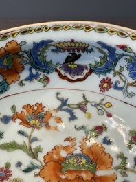 An oval Chinese famille rose 'Madame de Pompadour' dish, Qianlong, ca. 1745