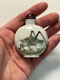 A Chinese famille rose 'grasshopper' snuff bottle, Daoguang mark and of the period
