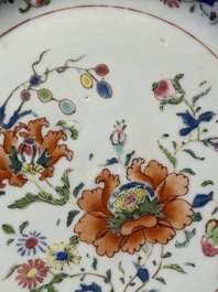 Seven Chinese famille rose 'Madame de Pompadour' plates, Qianlong, ca. 1745