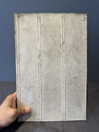 A fine Chinese iron-red and grisaille 'luohan' plaque, signed Wang Bu 王步, 20th C.
