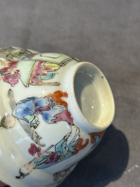 A group of six Chinese blue and white and famille rose cups, Chenghua, Tongzhi and Guangxu mark, Kangxi and later