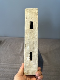 A rectangular Chinese famille verte tile with two-sided design, Kangxi