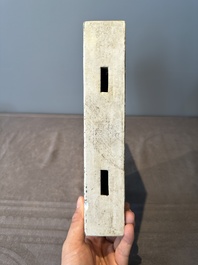 A rectangular Chinese famille verte tile with two-sided design, Kangxi