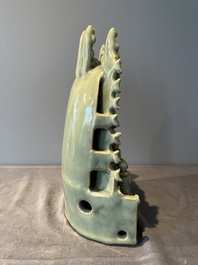 A Chinese Longquan celadon shrine of Guanyin, Ming or later