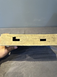 A rectangular Chinese famille verte tile with two-sided design, Kangxi