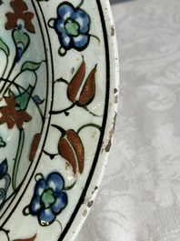 A polychrome Iznik 'saz leaf' dish, Turkey, 17th C.