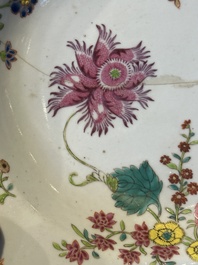 Eleven Chinese famille rose plates and dishes with fine floral design, Qianlong