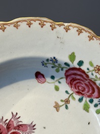Eleven Chinese famille rose plates and dishes with fine floral design, Qianlong