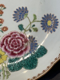 Eleven Chinese famille rose plates and dishes with fine floral design, Qianlong
