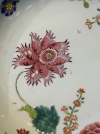 Eleven Chinese famille rose plates and dishes with fine floral design, Qianlong