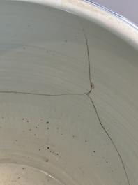 A Chinese blue and white 'carp' fishbowl, Kangxi