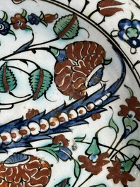 A polychrome Iznik 'saz leaf' dish, Turkey, 17th C.