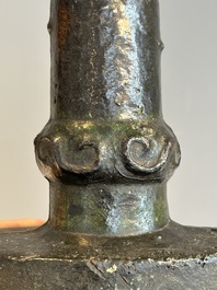 A rare Chinese archaic bronze bell, 'nao 鐃', Western Zhou