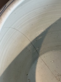 A Chinese blue and white 'carp' fishbowl, Kangxi