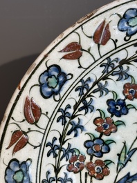 A polychrome Iznik 'saz leaf' dish, Turkey, 17th C.
