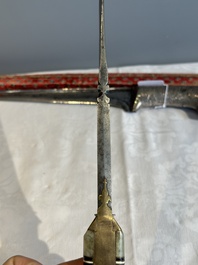 A collection of three daggers decorated with jade, silver and gold and an Indian mogul sword, India, 17/19th C.