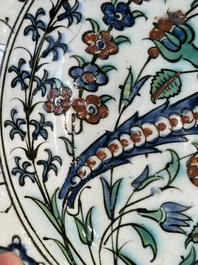 A polychrome Iznik 'saz leaf' dish, Turkey, 17th C.