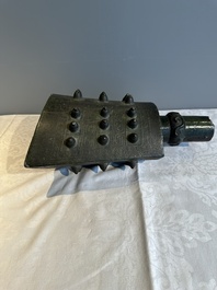 A rare Chinese archaic bronze bell, 'nao 鐃', Western Zhou