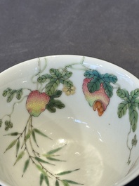 A Chinese famille rose 'bitter melon' bowl, Jiaqing mark, Republic