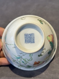 A Chinese famille rose 'bitter melon' bowl, Jiaqing mark, Republic