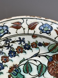 A polychrome Iznik 'saz leaf' dish, Turkey, 17th C.