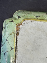 A massive Chinese Canton enamel rectangular tray with floral design, Yongzheng/Qianlong