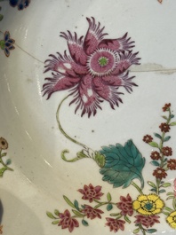 Eleven Chinese famille rose plates and dishes with fine floral design, Qianlong