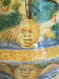 An Italian maiolica albarello with the arms of Boerio, Angelo and Ludovico Picchi workshop, Casteldurante, ca. 1562-1563