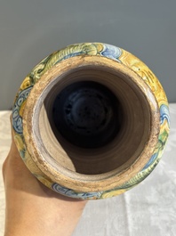 An Italian maiolica albarello with the arms of Boerio, Angelo and Ludovico Picchi workshop, Casteldurante, ca. 1562-1563