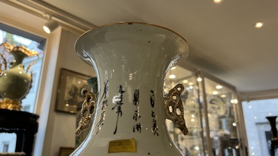 Seven Chinese famille rose vases, 19/20th C.