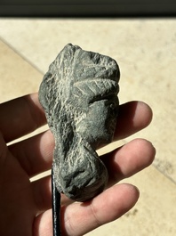 A collection of 9 Gandhara grey schist and stucco fragments of Buddha and divinities, 1/2nd C.