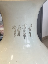 Seven Chinese famille rose vases, 19/20th C.