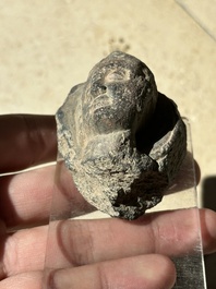 A collection of 9 Gandhara grey schist and stucco fragments of Buddha and divinities, 1/2nd C.