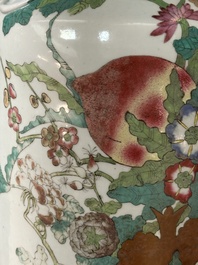 Five Chinese famille rose vases with figural design, 19/20th C.
