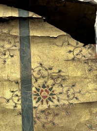 A rare Japanese Buddhist painting depicting Usnisavijaya, signed Ku Yue Baixie 哭月拜寫, probably 17/18th C.