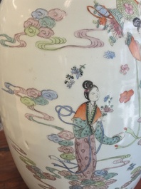 Seven Chinese famille rose vases, 19/20th C.