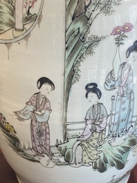 Seven Chinese famille rose vases, 19/20th C.