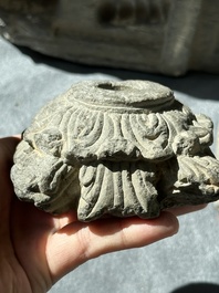 Six Gandhara grey schist fragments with divinities and floral design, 1/4th C.
