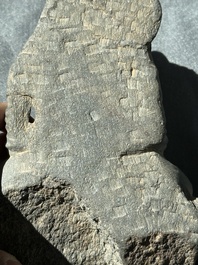 Four Gandhara grey schist fragments with Buddha and Bodhisattva, 1st/3rd C.