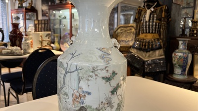 Seven Chinese famille rose vases, 19/20th C.