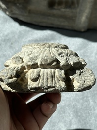 Six Gandhara grey schist fragments with divinities and floral design, 1/4th C.