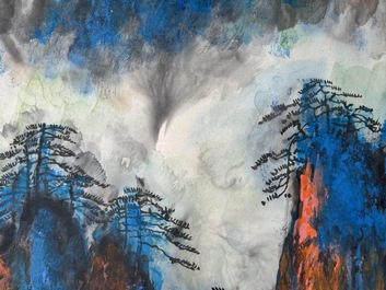 Liu Haisu 刘海粟 (1896-1994): 'Mountainous landscape', ink and colour on paper
