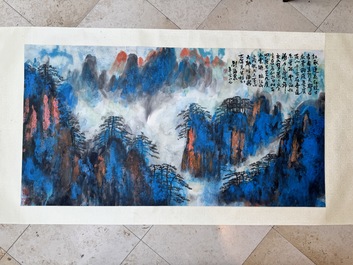 Liu Haisu 刘海粟 (1896-1994): 'Mountainous landscape', ink and colour on paper