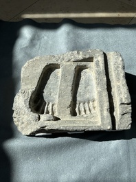 Six Gandhara grey schist fragments with divinities and floral design, 1/4th C.
