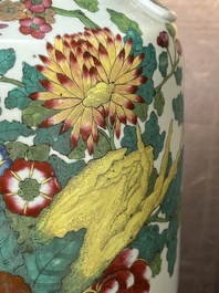 Five Chinese famille rose vases with figural design, 19/20th C.