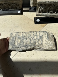 Five Gandhara grey schist frieze fragments with narrative design, 1/5th C.