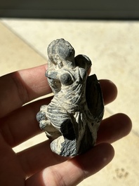 A collection of 9 Gandhara grey schist and stucco fragments of Buddha and divinities, 1/2nd C.